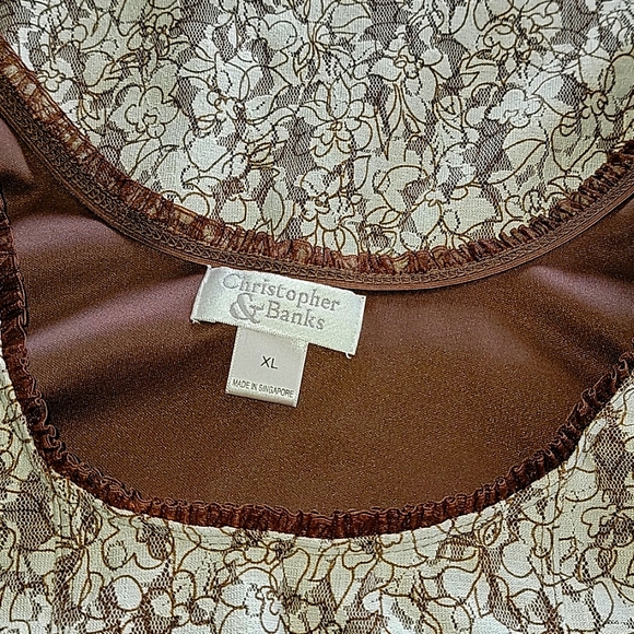 Christopher & Banks XL Lace & Ruffle Trim Tank Cami Under Shirt - Picture 4 of 7